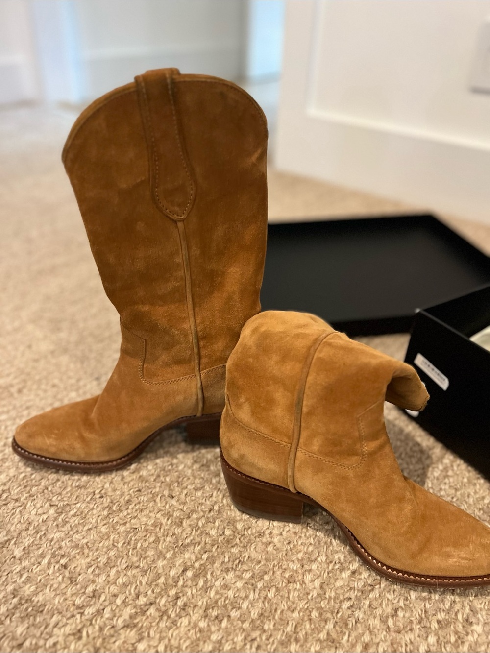 Rag & Bone Camel Suede Western Boots. Size 7.5 in box. - Picture 10 of 14